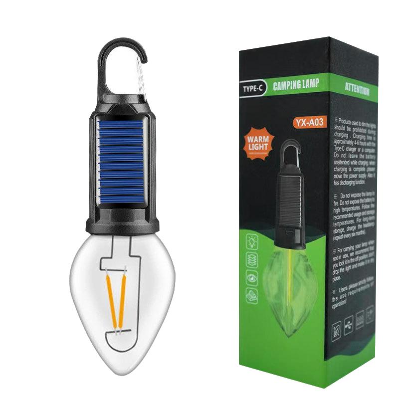 1 Set Portable Night Lights Outdoor Solar Powered Led Lamp Bulbs Usb Charging Camping Light Flashlight Fishing Essentials