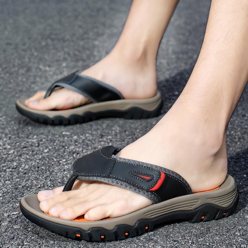 38-47 Ciabatte Estive da Uomo Taglia Grande Infradito in Pelle Sandali Sandali da Spiaggia Uomo Ciabatte in Pelle per Uomo