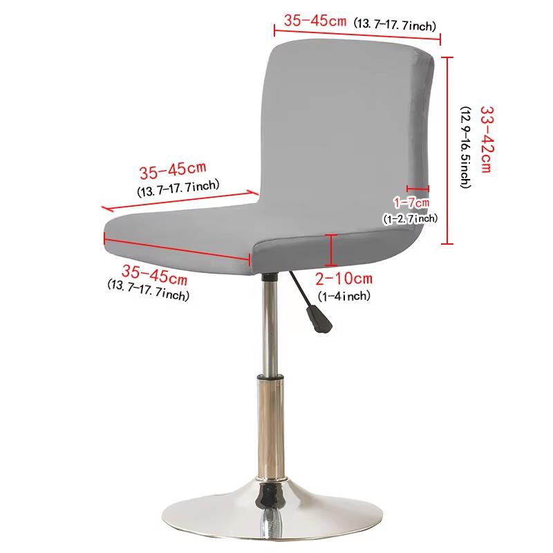 Waterproof Short Back Bar Chair Cover Solid color Stretch Swivel Chair Cover Stretch Small Size Bar Stool Seat Covers for Hotel Banquet Dinin