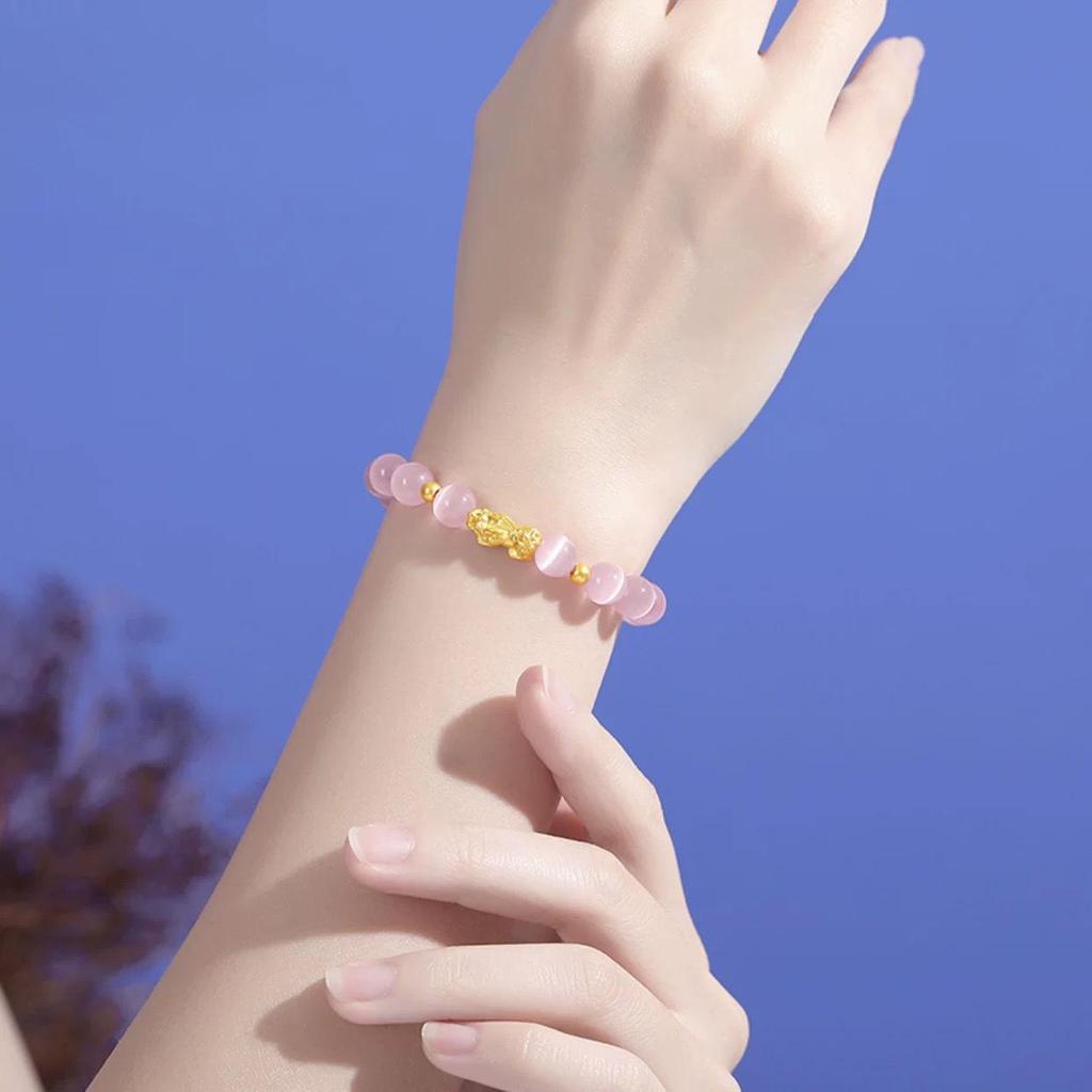Pixiu Cat's Eye Stone Bracelet: Luxurious Luck Charm