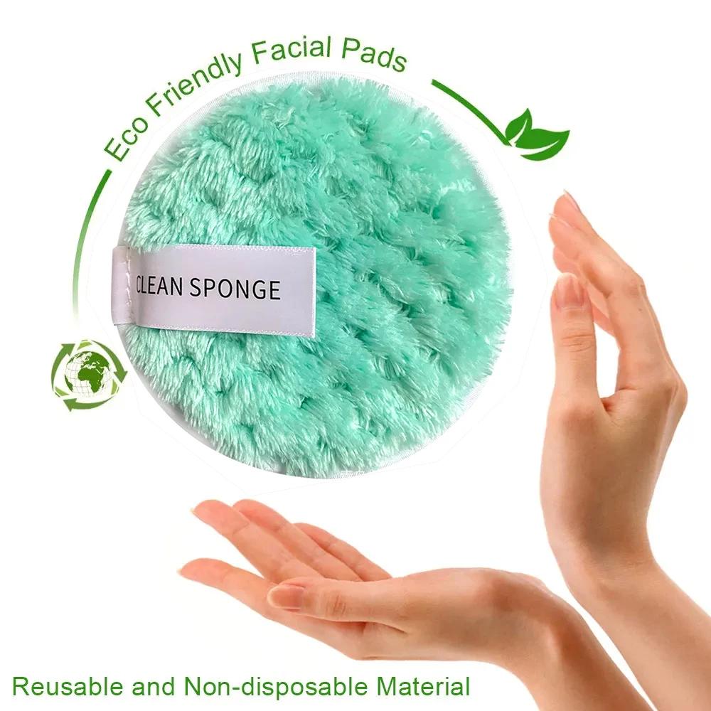 1pcs Makeup Remover Microfiber Cotton Pad Cosmetics Washable Makeup Towel Cleaning Sponge Skin Care Tool Washcloth