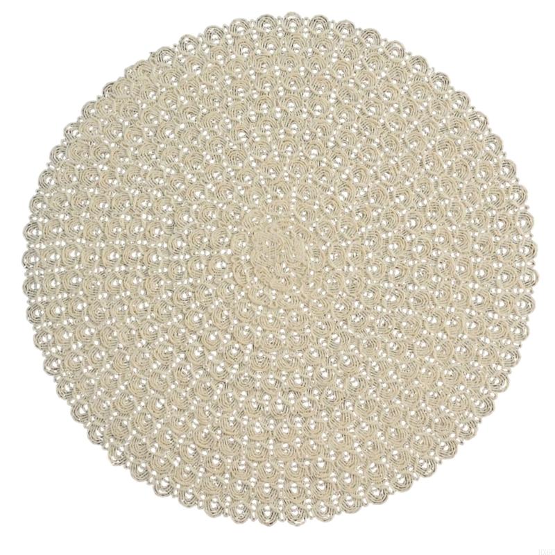 

Decorative Round Placemat Paper Materials Heat Resistant for Table Protective 38cm Diameter HX6C