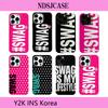 Capa de Celular Criativa de Luxo com Letras SWAG para iPhone 17 16 15 14 13 12 11 Pro Max X XS XR Plus Air Película Brilhante Capa Dura de PC