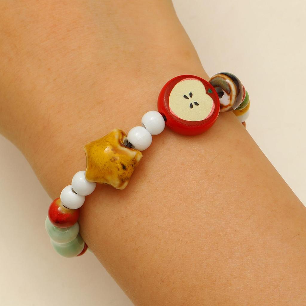 Sweet Temperament Fashion Apple Core Shaped Ceramic Bracelets