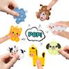 7/14/21Pcs Cartoon Animal Pop Keychain Small Toys Kids Birthday Party Favors Guest Gift Goodie Bag Pinata Filler Baby Shower