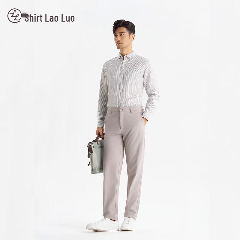 

Men s 100% Linen Striped Long Sleeve Shirt 45