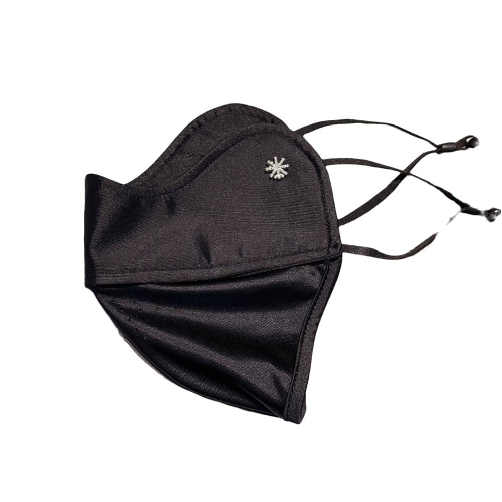 Washable Anti-UV Face Mask Snowflake Rhinestone Breathable Face Shield Ice Silk Face Mask  Summer чёрный