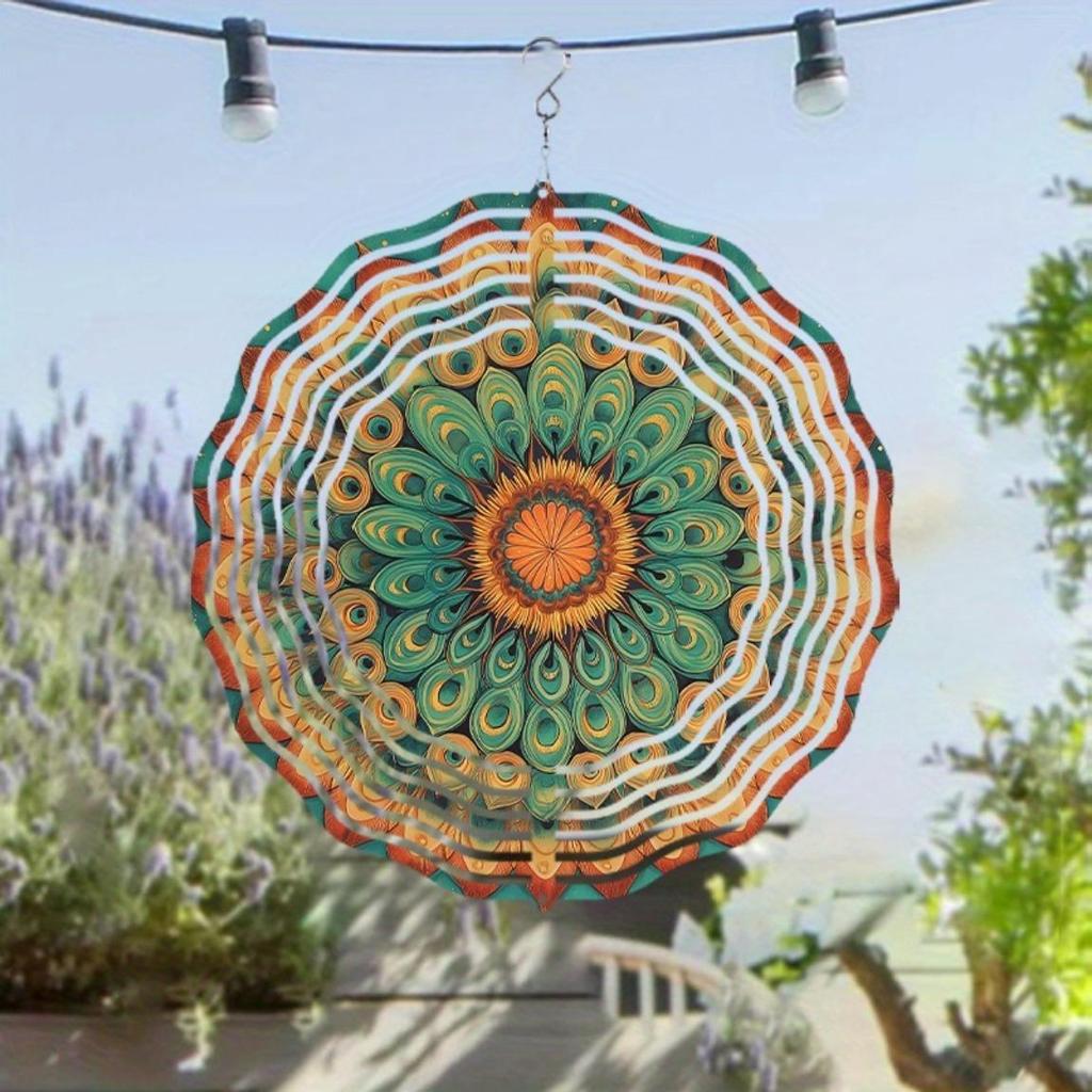 10 Inch Hanging Wind Chime with Rotating Hook Dynamic Design Outdoor Decor for Balcony Garden Spring Summer Gift for Family Friends