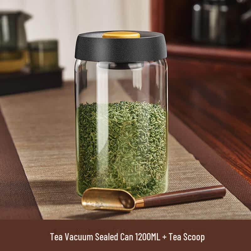 Light-Blocking Glass Vacuum Tea Caddy
