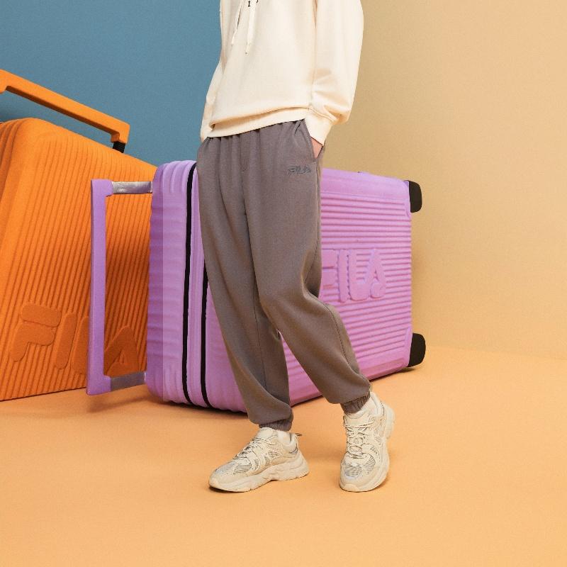 New FILA Knitted Sweatpants Men's Cloudy Dora Gray F11M439605FDY