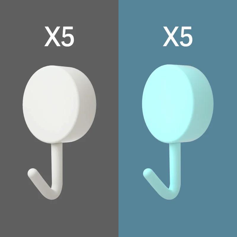 10ks samolepicích nástěnných háčků Pevný bez vrtání Sáček na kabáty Koupelnová dvířka Kuchyňské věšáky na ručníky Háčky na věšáky v domácnosti Příslušenství