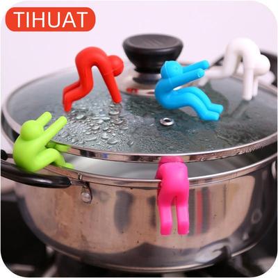 1/6 Pezzi Dispositivo Antidebordamento Prevenzione Sollevamento Coperchio con Pentola Zuppa Gadget da Cucina Sottopentola Supporto in Silicone