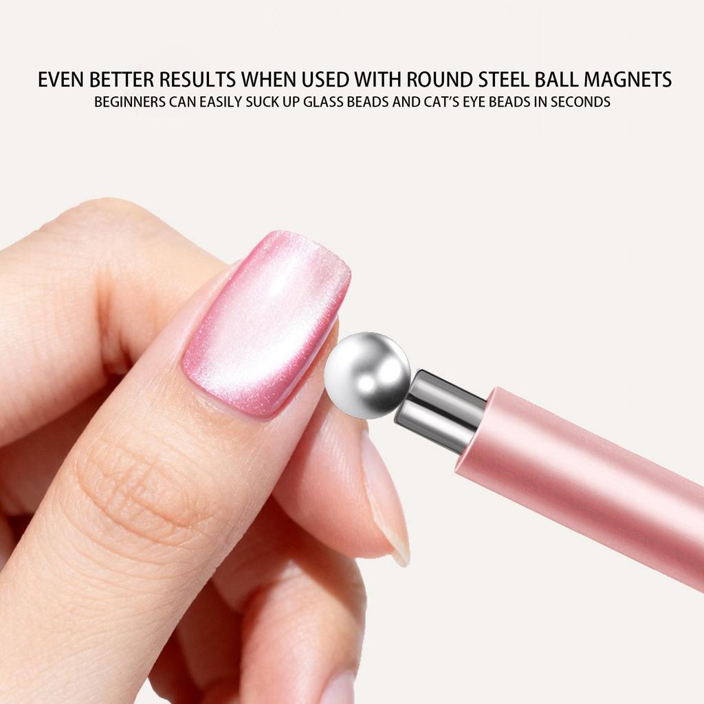 Nail Wand Double-headed Magnet Rod Wide Light Glass Beads Cat's Eye Strong Magnetic Stone Multi-functional Wand Magnet.