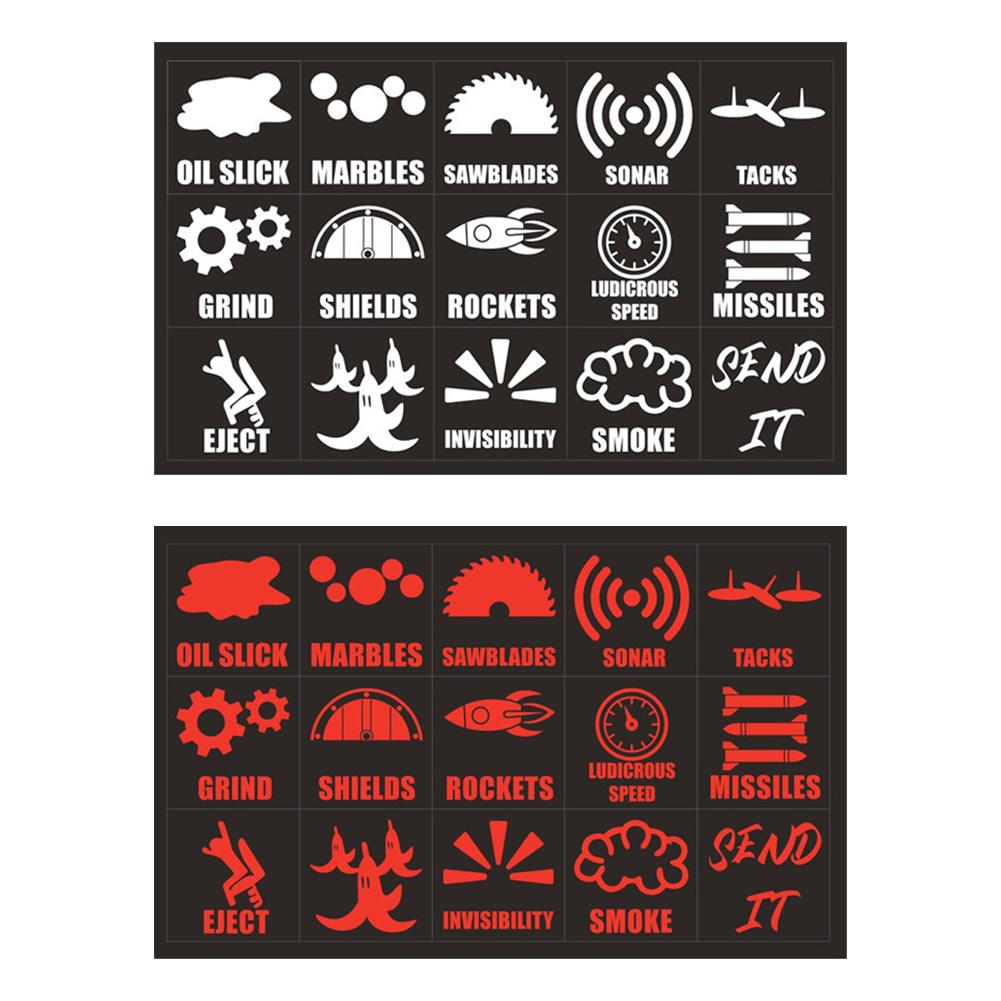15pcs/Set Creative Car Switch Button Stickers Dashboard Console Label Decals Self-Adhesive Decorations For Car Truck