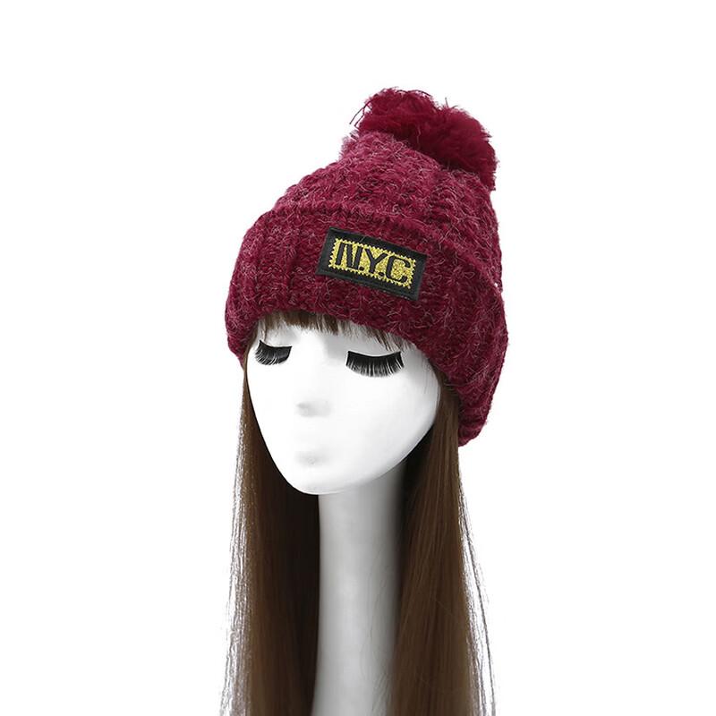 ZHENYUEQI Women s Shimmer Knit Pom-Pom Beanie with Velvet Lining