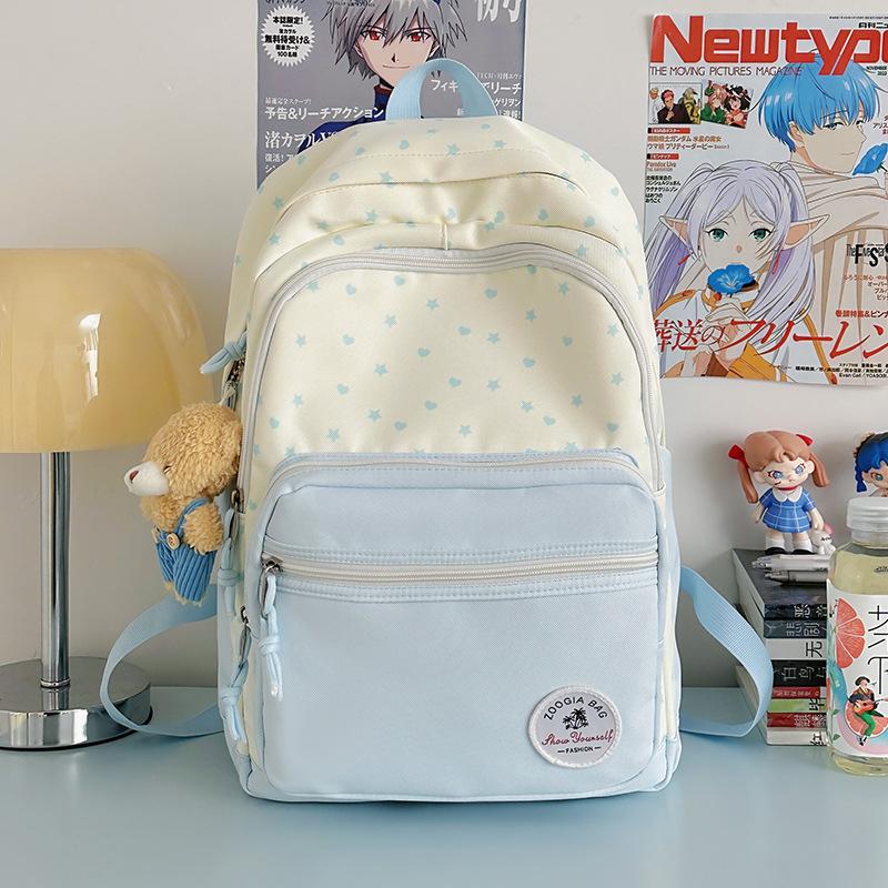 Elementary School Students Versatile Schoolbag Ins Niche High Value Fresh Polka Dot Backpack Korean Version Cute Sweet Wind Backpack