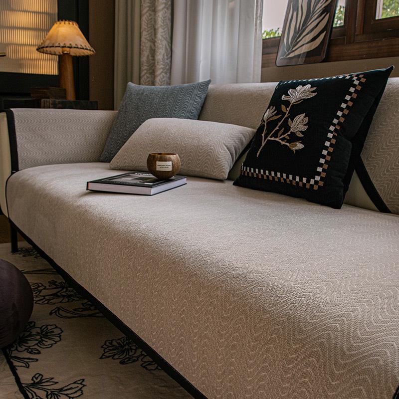 French Retro Sofa Cushion Universal In All Seasons  New Non-Slip Seat Cushion Advanced Sense Straight Row Sofa Seat Cushion Cover Cloth