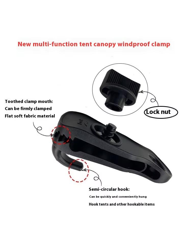 Tarp Clips, PP Tent Clip, Lock Grip Tent Clamps, Multipurpose Tarp Clips, Tent Accessories for Camping, Sharp Hook Tent Clip