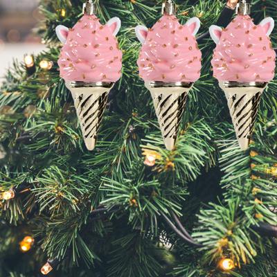 3 Pieces Christmas Ornaments Hanging Ornament Ice Cream Shape Creative Portable Gift Xmas