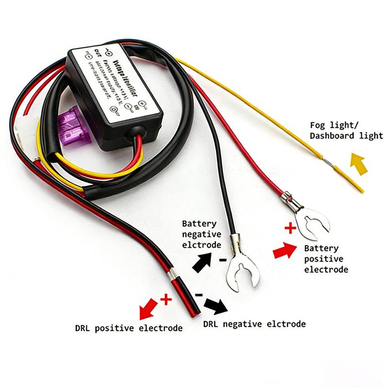 Multifunctional Auto LED Daytime Running Light Relay Harness Dimmer on/Off 12-18V Fog Lamp DRL Controller Delay Light Delay Line