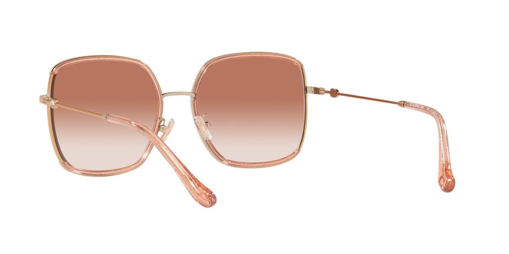 Coach Sunglasses HC7139BD Rose Gold with Pink Gradient Size 58 Glitter/Pink Lenses,