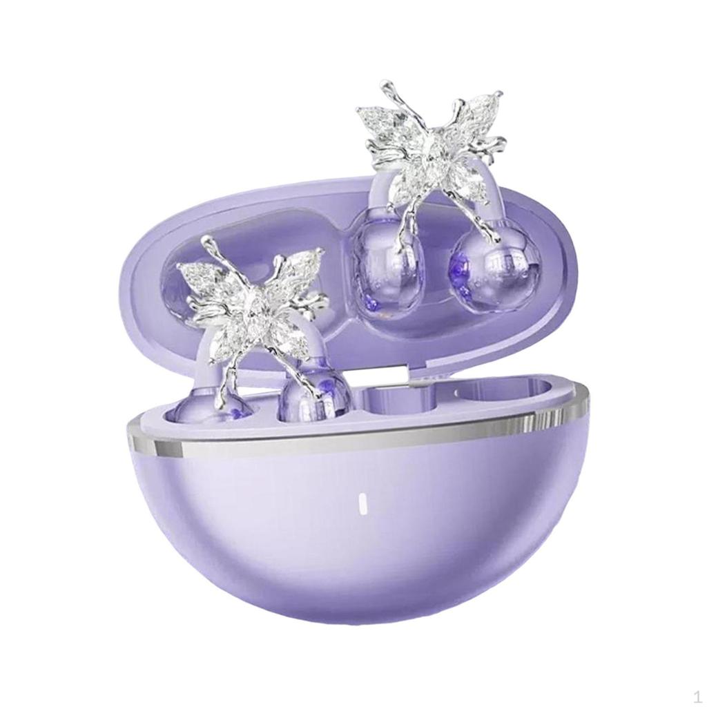 Słuchawki otwarte na ucho, klipsowe słuchawki douszne z kolczykami w kształcie kokardki, etui ładujące do sportu