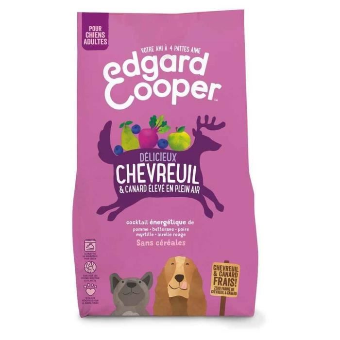 Croquettes - Edgard & Cooper - Chevreuil et Canard - 2,5Kg - Sans céréales - Pour chien adulte