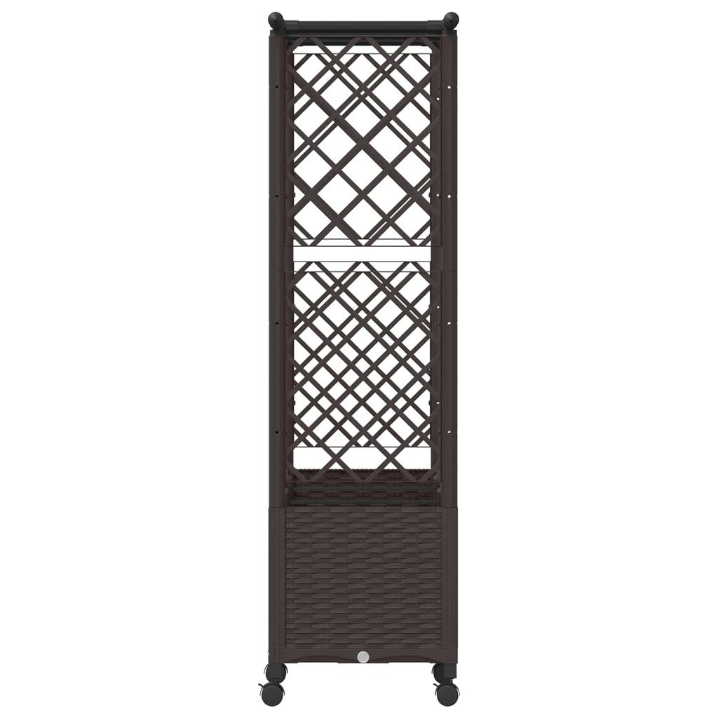 Raised Garden Bed with Trellis and Roof Brown 162.5 X 40 X 142 Cm PP