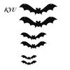 Indoor Holiday Wall Stickers Halloween 3D Lighted Bat Decor, Removable Felt Bats Stickers, Assorted Art Size, LED Glowing Clings for Bathroom