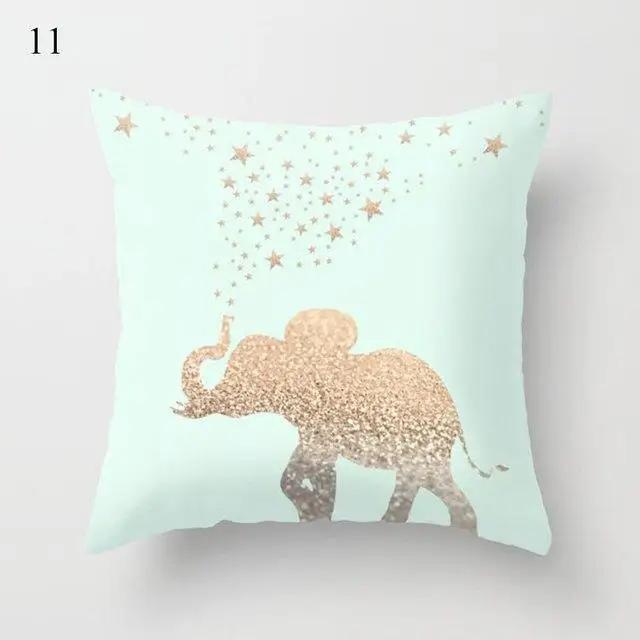 Mint Green Cushion Cover Geometric Printing Pattern Pillowcase 45*45Cm Living Room Bed Square Cushion Cover Decorative