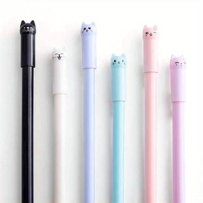 6 Stück/Set Kawaii Katze Gelstift 0,5 mm Kreativer Niedlicher Neutraler Tintenstift Büro Schreibwaren