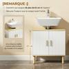 Bathroom Under-Sink Cabinet, 2 Doors, Adjustable Shelf, 60 x 30 x 61 cm, White