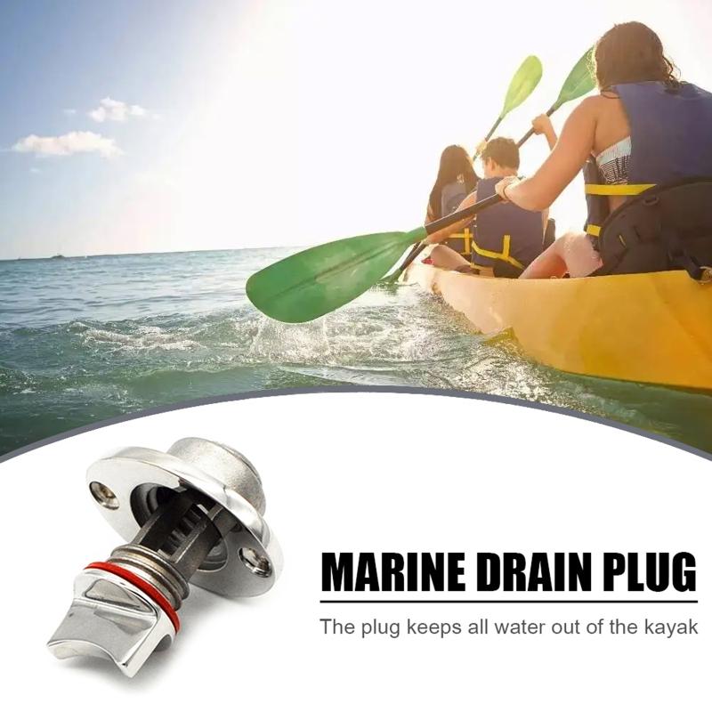 Marine Drain Plug Stern Wire Plug Bilge Sewage Outlet Kayak Boat Drain for Valve 316 Stainless Steel Replacement Repair