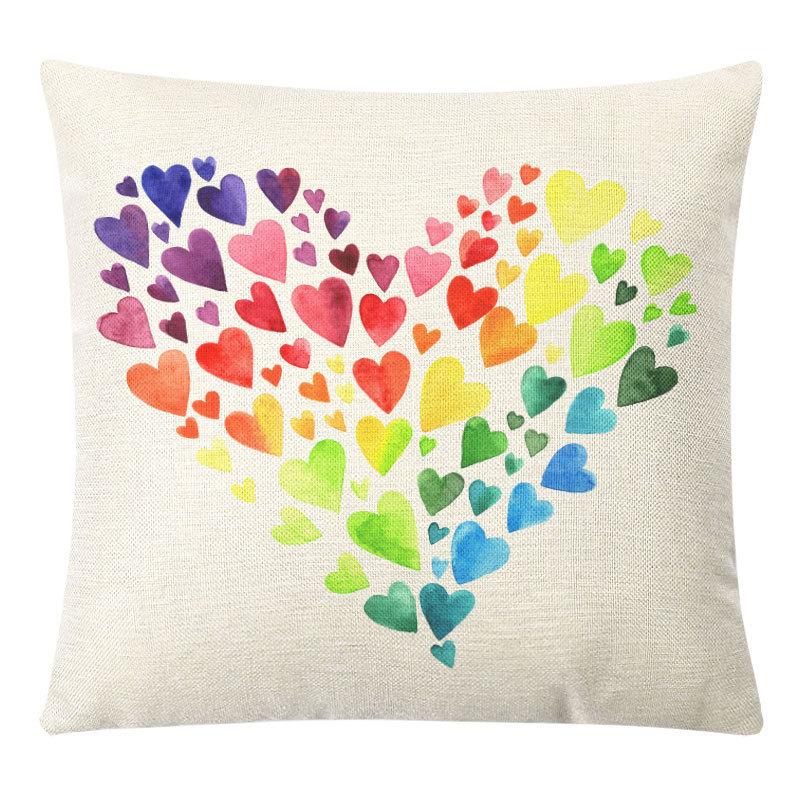 Valentine's Day Linen Pillow Case Couple Confession Supplies Office Home Cushion