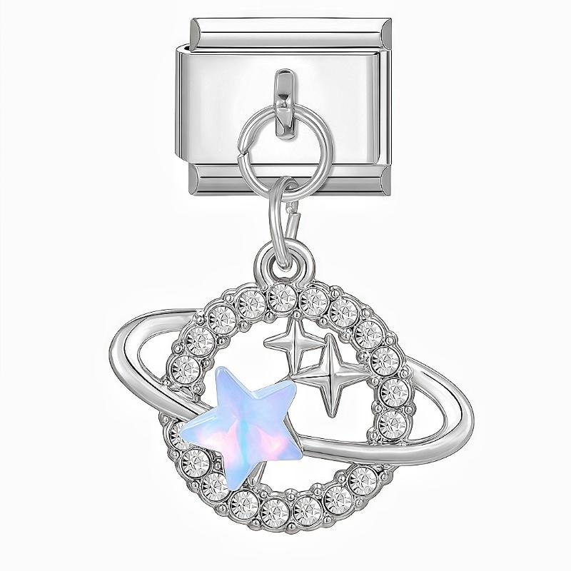 Italian Charm Bracelet Charms Dreamy Moon Butterfly Starfish Shell Pendant Diy Removable Module Link Bracelet Accessories Gifts