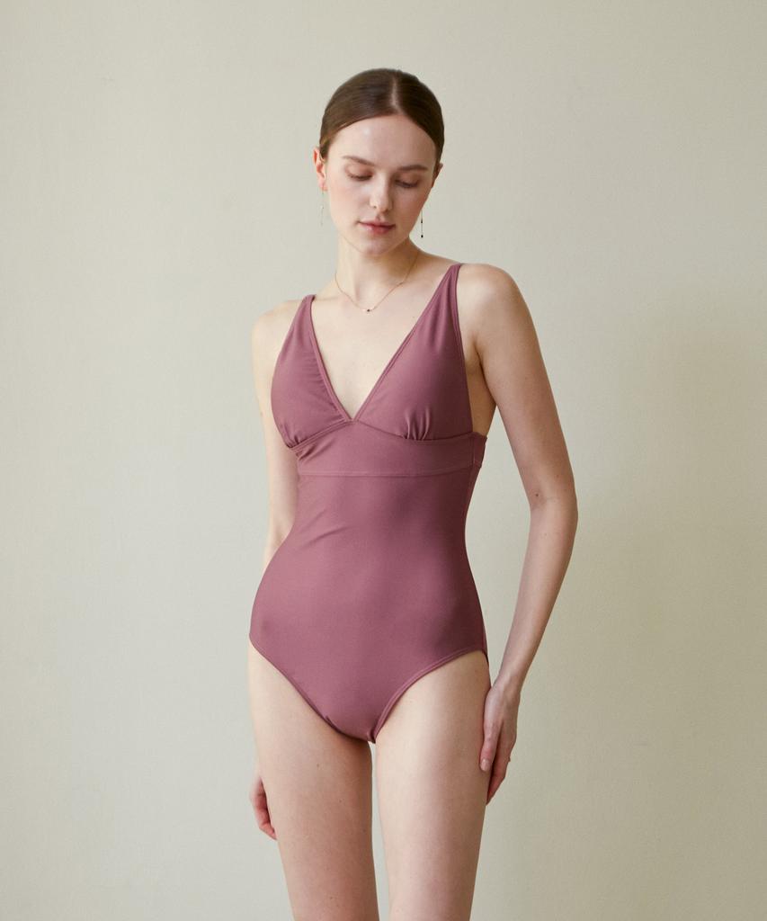 Habeumong Triangle Point Swimsuit Smoky Pink