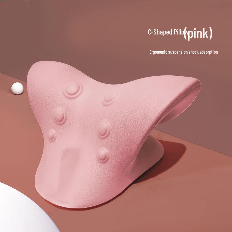 

Подушка для массажа шейного отдела позвоночника в форме буквы С - Облегчение боли в шее и плечах, Корректор осанки, Поддержка изгиба розовый