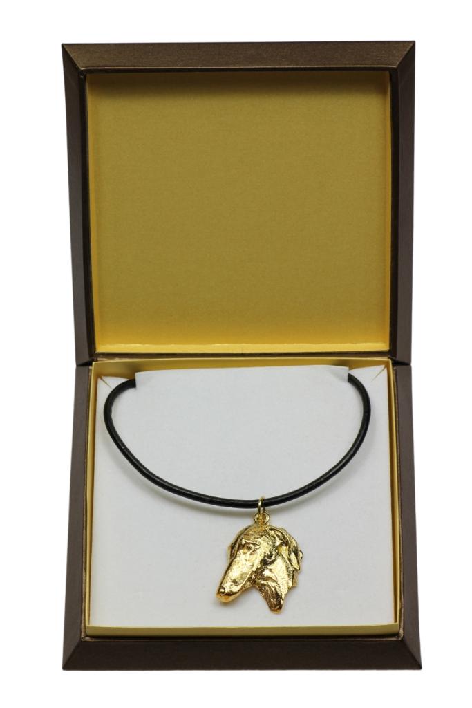 

Azawakh, Tuareg Sloughi II - Dog necklace in gift box, gold-plated pendant for dog fan, striking jewellery by Art-Dog