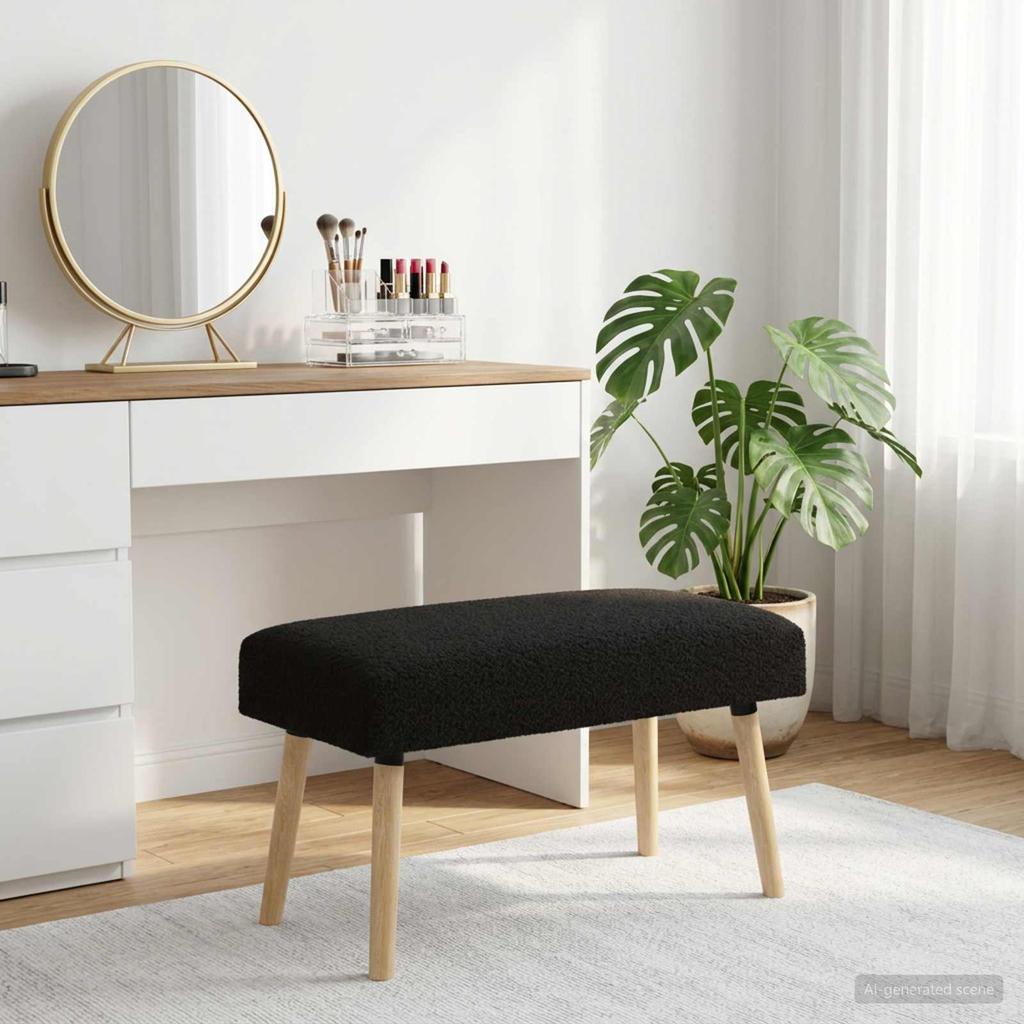Bench Uni Black 80 X 40 X 46 Cm Boucle