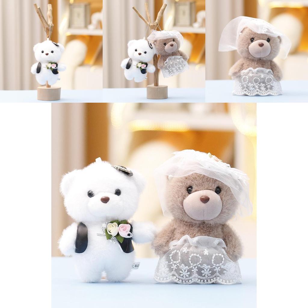 Bear Wedding Gift Plush Toy With Soft Short Plush For Romantic Gifts And Special Occasions