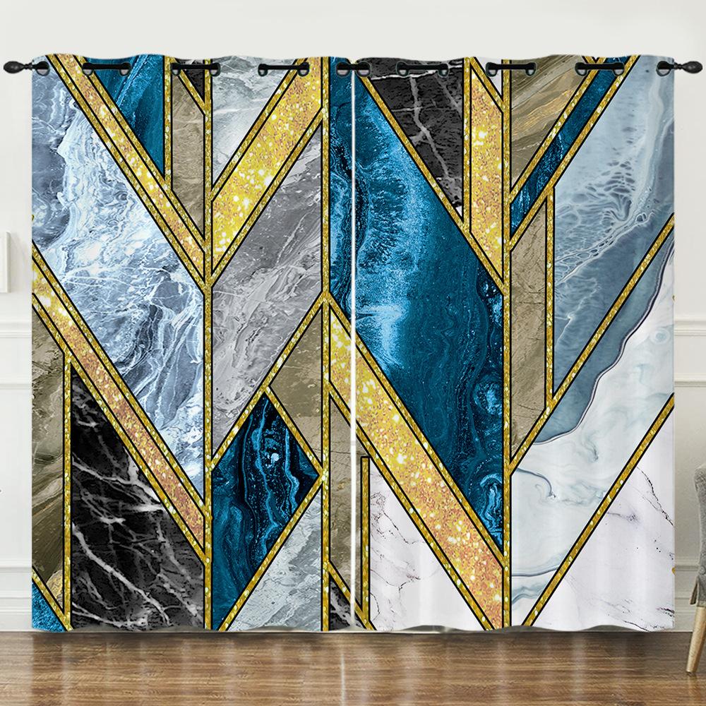 Curtain Prism 3D Digital Printing Blackout Curtain Punching