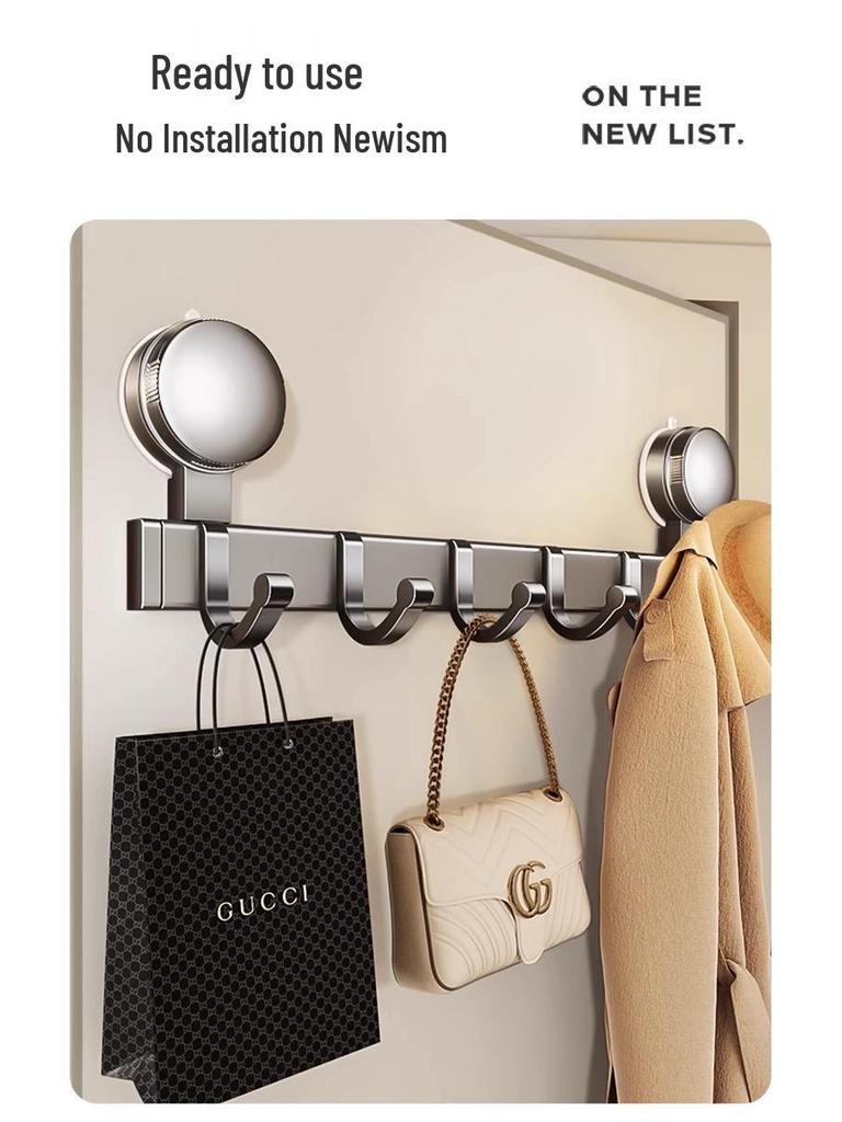 Strong Load-Bearing Suction Cup Hooks for Bathroom Wall or Door – No-Drill Clothes and Towel Rack
