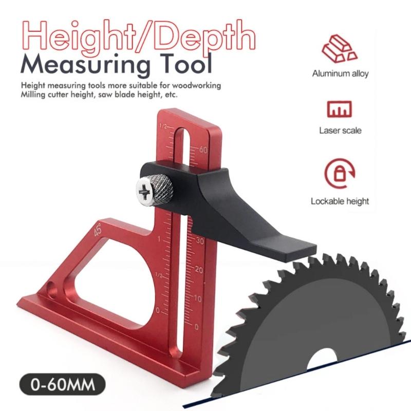 Height Gauge Depth Gauge Woodworking Tool Setting Gauge Setups Block for Table Sawer Router Table Drill