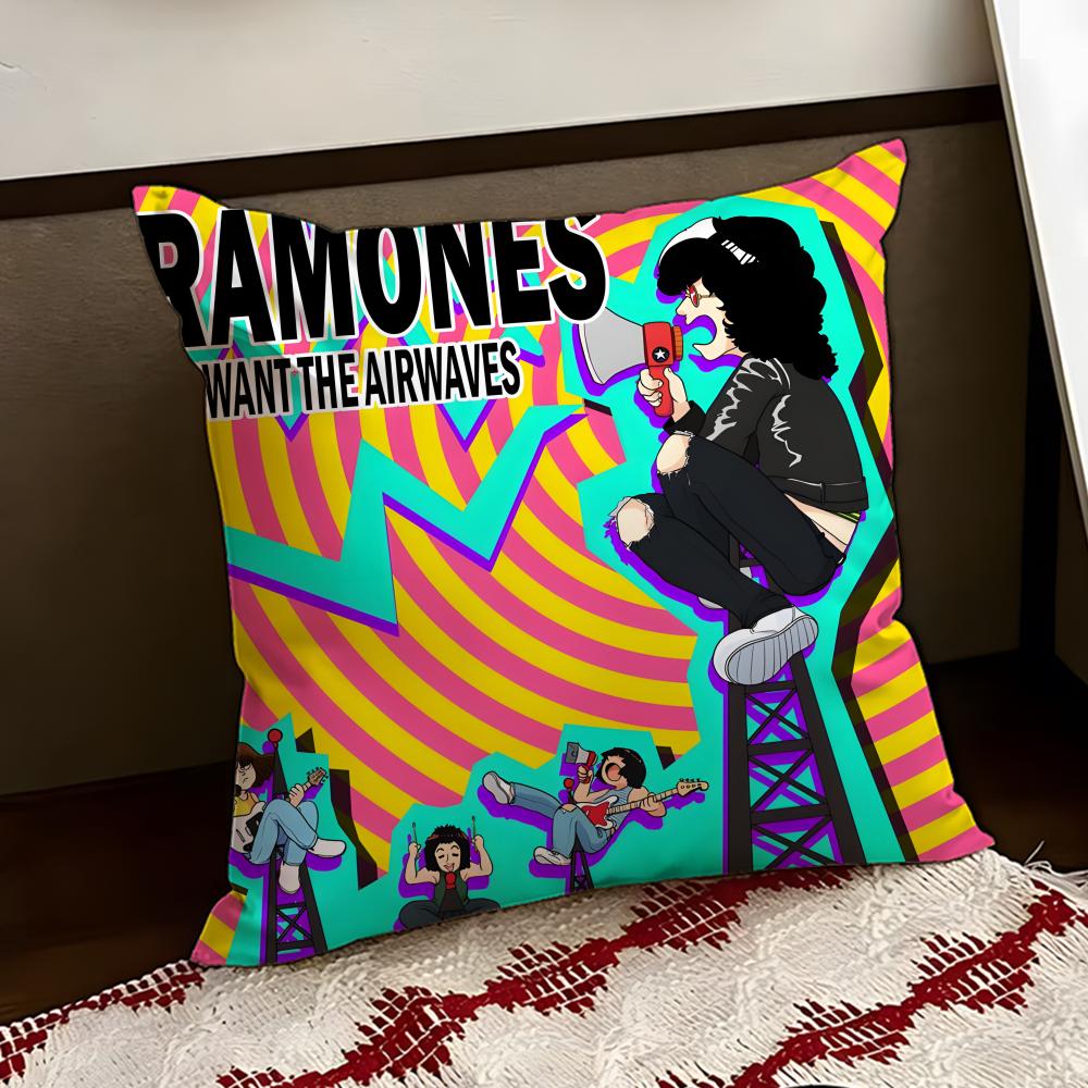 Band RRamones Cushion Cover Reversible Soft Durable Pillow Cover Home Car MultiScene Use for Daily Comfort