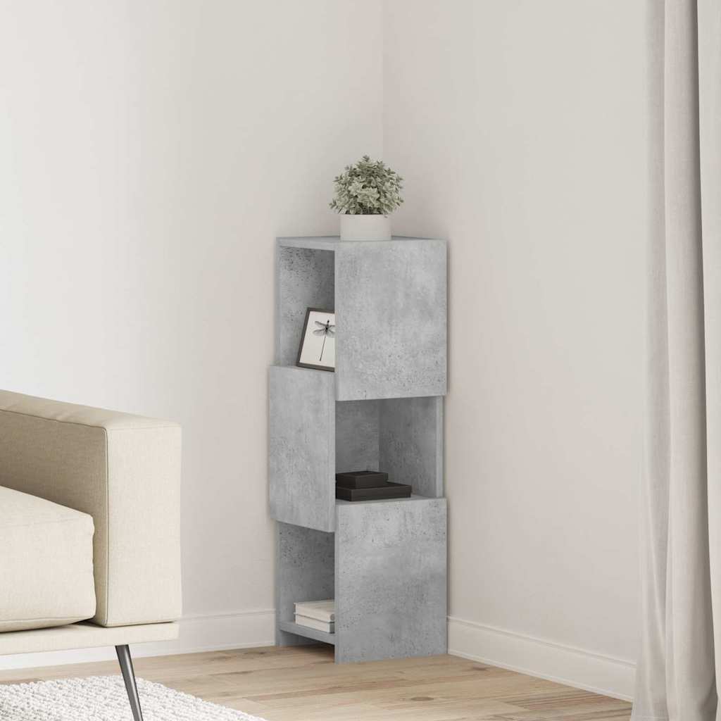 Corner Cabinet 25.5x25x80cm Engineered Wood Concrete Grey