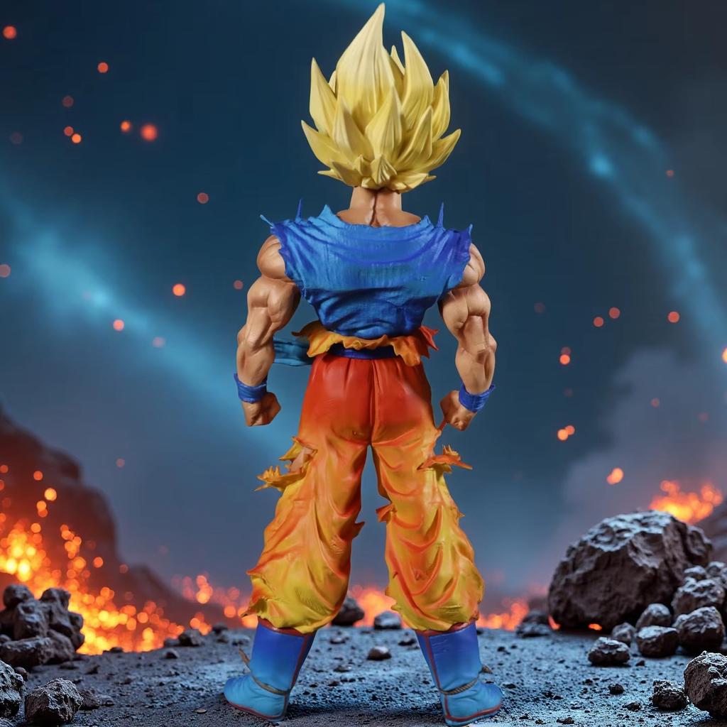 Verwisselbare kop 27cm Dragon Ball Z Figuur Goku Anime Figuren Eerste Super Saiyan Gokou PVC Model Speelgoed Poppen Cadeaus