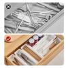 Silverware Drawer Organizer Expandable Utensil Tray for Kitchen Adjustable Flatware and Cutlery Holder White Cutlery Organiser