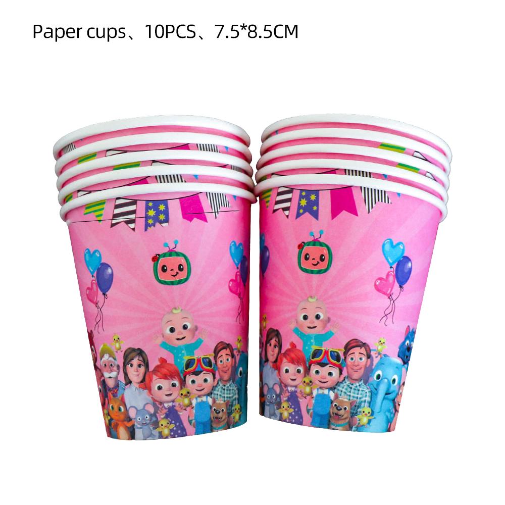 Cocomelon Birthday Party Decoration Tableware Tablecloth Napkins Plates Cups Party Favors Gift Bag Outdoor Wedding Party Decor