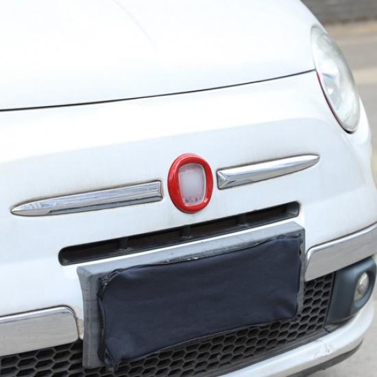 Front Sport Red ABS Emblem Surround Trim For Fiat 500 2007-2015