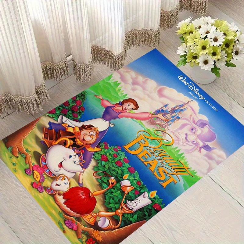 

1pc Disney beauty and the beast Pattern Carpet Area Rug Non-slip Carpet Hand Washable Floor Mat Suitable For Living Room Bedroom Home Decor 60cm by 90cm